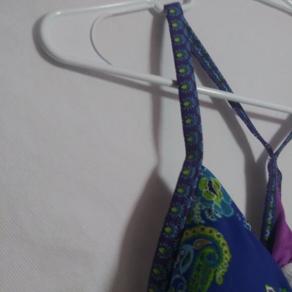 ATHLETA Offshore Racerback Tankini Top Paisley Blue Swim Size Small - Picture 5 of 9
